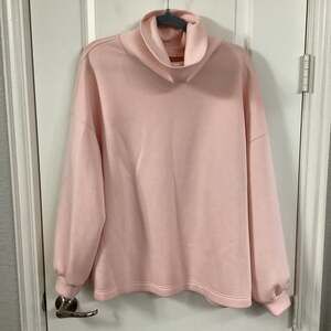Old Navy Bounce Fleece Go-Recycled Oversized Roll-Neck Sweatshirt in Pink
